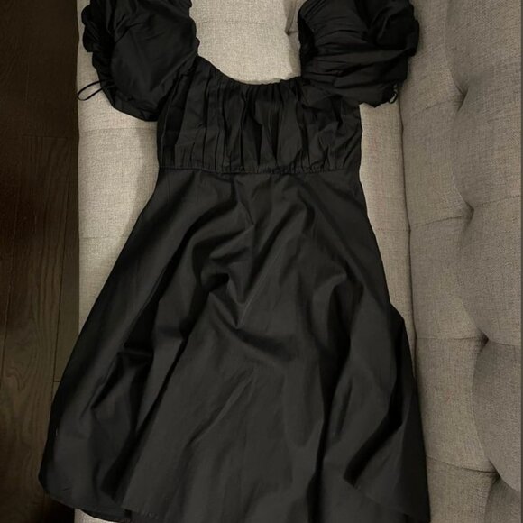 Abercrombie Ruched Puff Sleeve Mini Dress - Picture 2 of 4